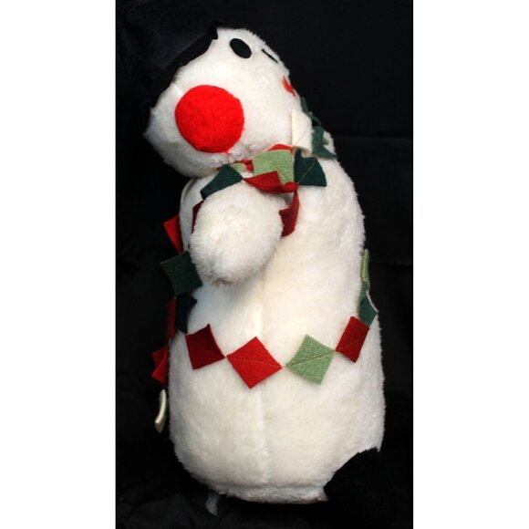 Vtg Rare Parisi Creations 24" Plush Snowman Christmas Holiday Decor Black Hat - Picture 4 of 12